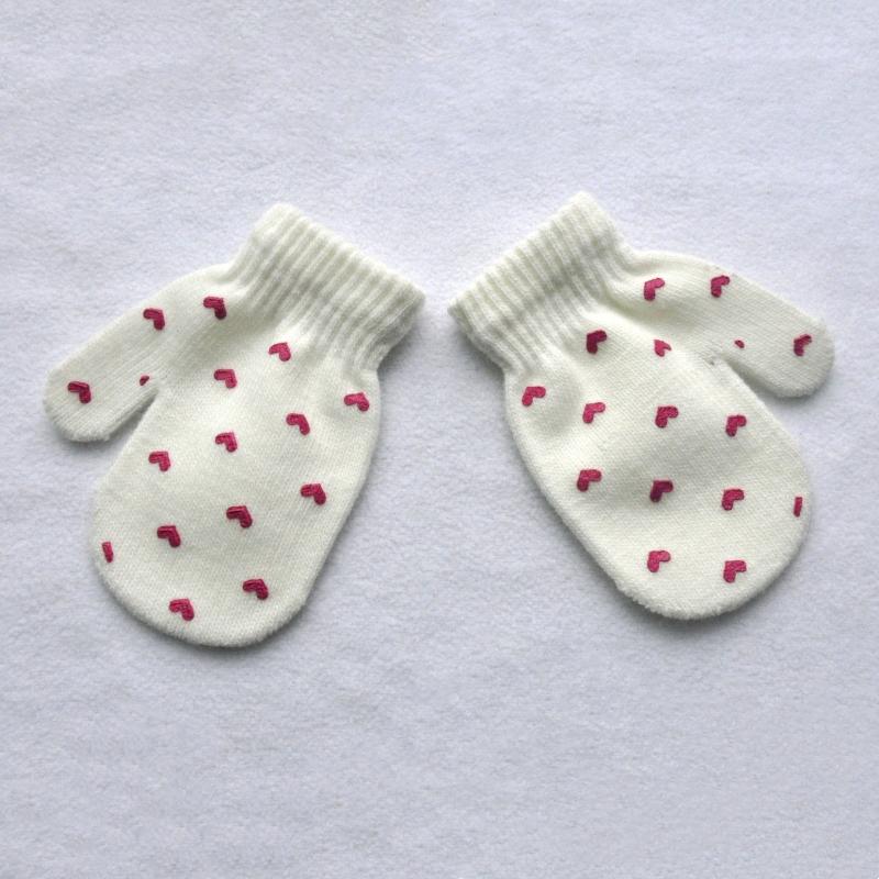 

Милые детские перчатки со звездами, зимние теплые детские перчатки с защитой от хватания, чехол для сумки с рисунком «Любовь» для малышей, девочек и мальчиков, варежки с полным пальцем теплый белый