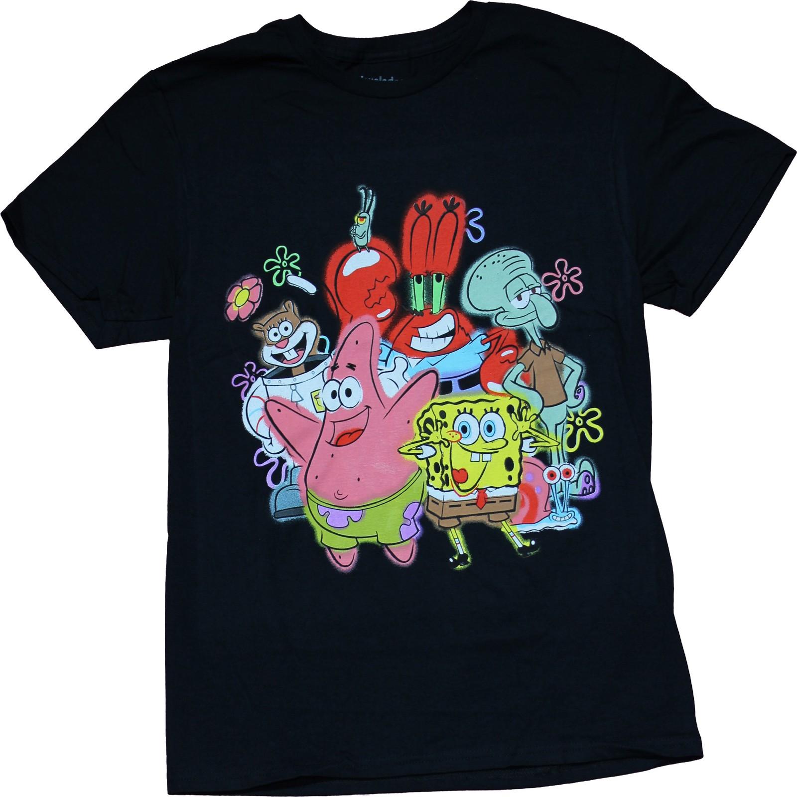 Spongebob Squarepants New Adult T-Shirt - Graffiti Giant Group Explosion M