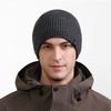 Knitted Hat Men's Autumn Winter Warm Cold-Proof Fleece Hat Outdoor Cycling Sports Cold-Proof Cap