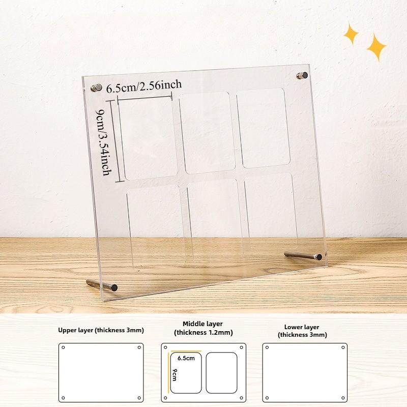 Transparent Acrylic Trading Cards Display Baseball Cards Display Frame Collectibles Sport & Stands Cards Display Wall with Screw