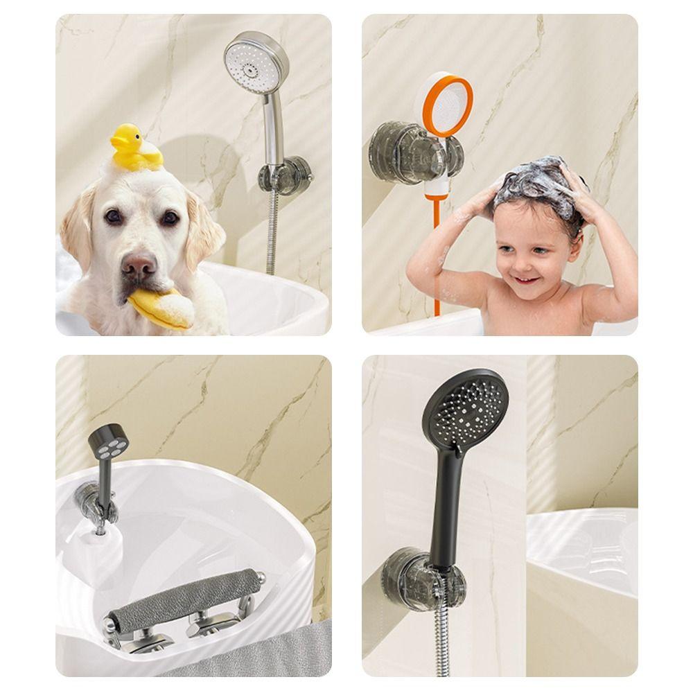Suction Cup Shower Head Holder Wall Mount No Drilling Shower Rack Easy To Install Adjustable Shower Head Fixed Bracket