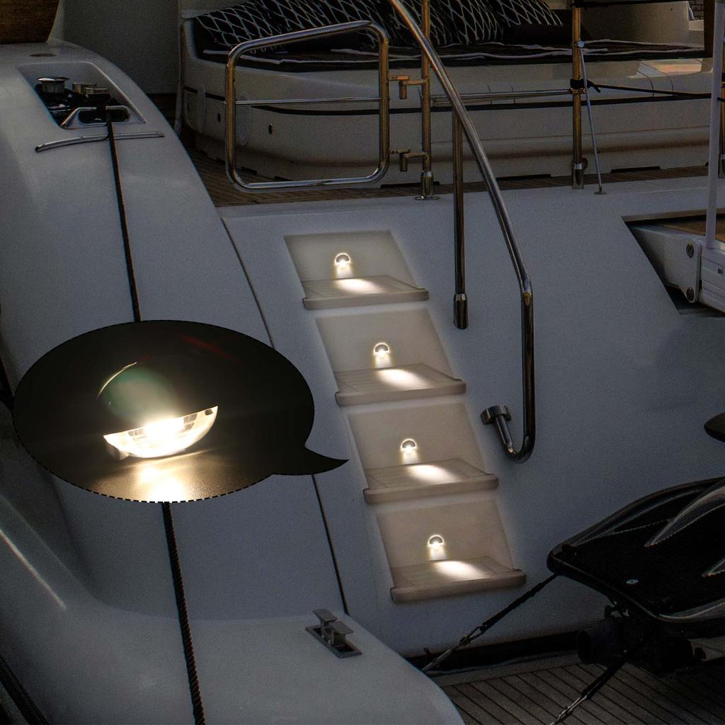 10PCS Marine Blue Courtesy Lights For Boats Step Lights Stair Light Accent Utility Lighting Cabin Deck Flush Mounted