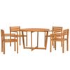 5 Piece Outdoor Dining Set Made of Solid Acacia Wood