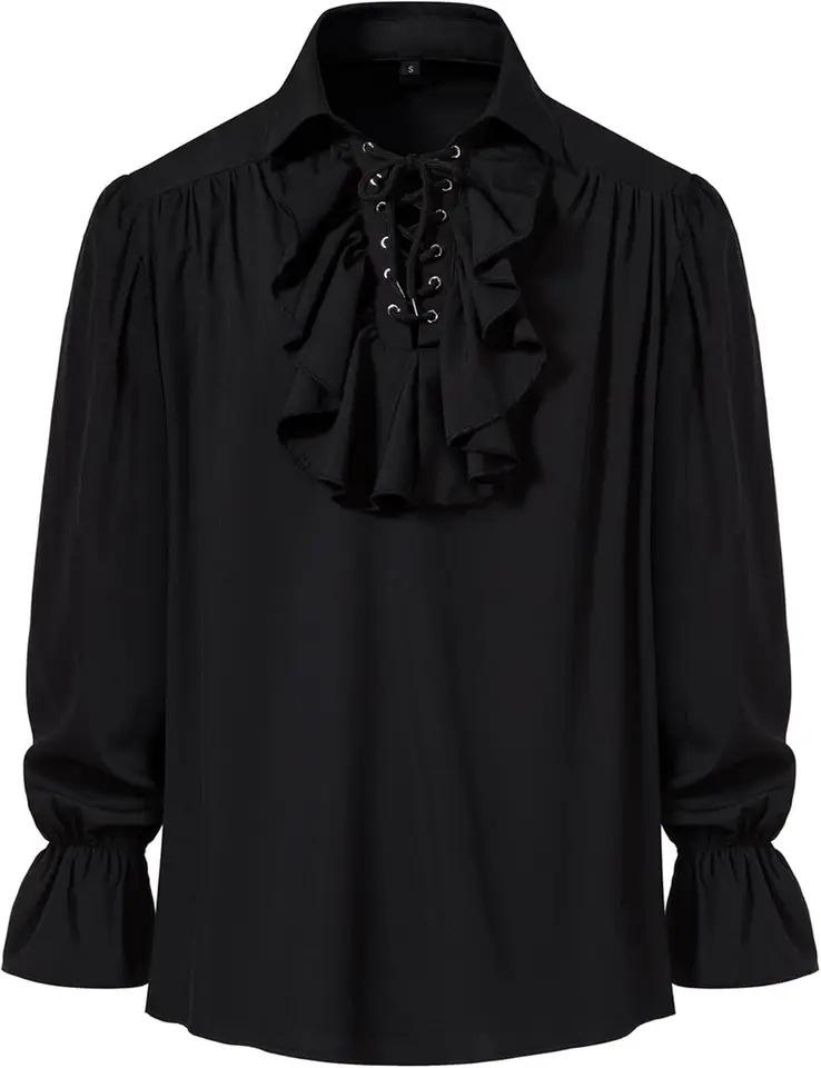 Camicia Pizzo Pirata Vittoriana Steampunk Retrò da Uomo