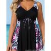 2026 Plus Size European & American Two-Piece Bikini Set with Skirted Bottoms for Women
