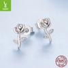Smart Three-Dimensional Rose Stud Earrings For Women'S Romantic Valentine'S Day S925 Sterling Silver Stud Earrings.
