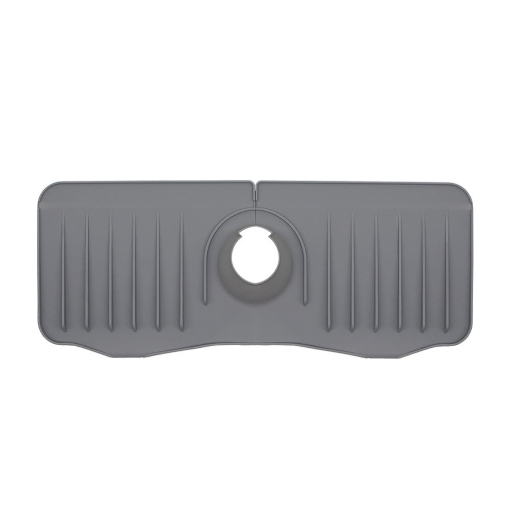 Silicone Faucet Splash Guard & Draining Mat for Kitchen/Bathroom Counters