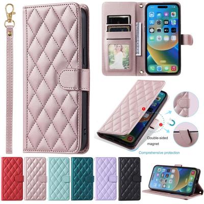 Luxusní Flipové kožené pouzdro Flip Card Slot pro iPhone 15 14Plus 13 12 11Pro Max XSMax pro Samsung S23 S22 S21 S20Ultra Plus Note20Ultra A14 A54 A13 A53