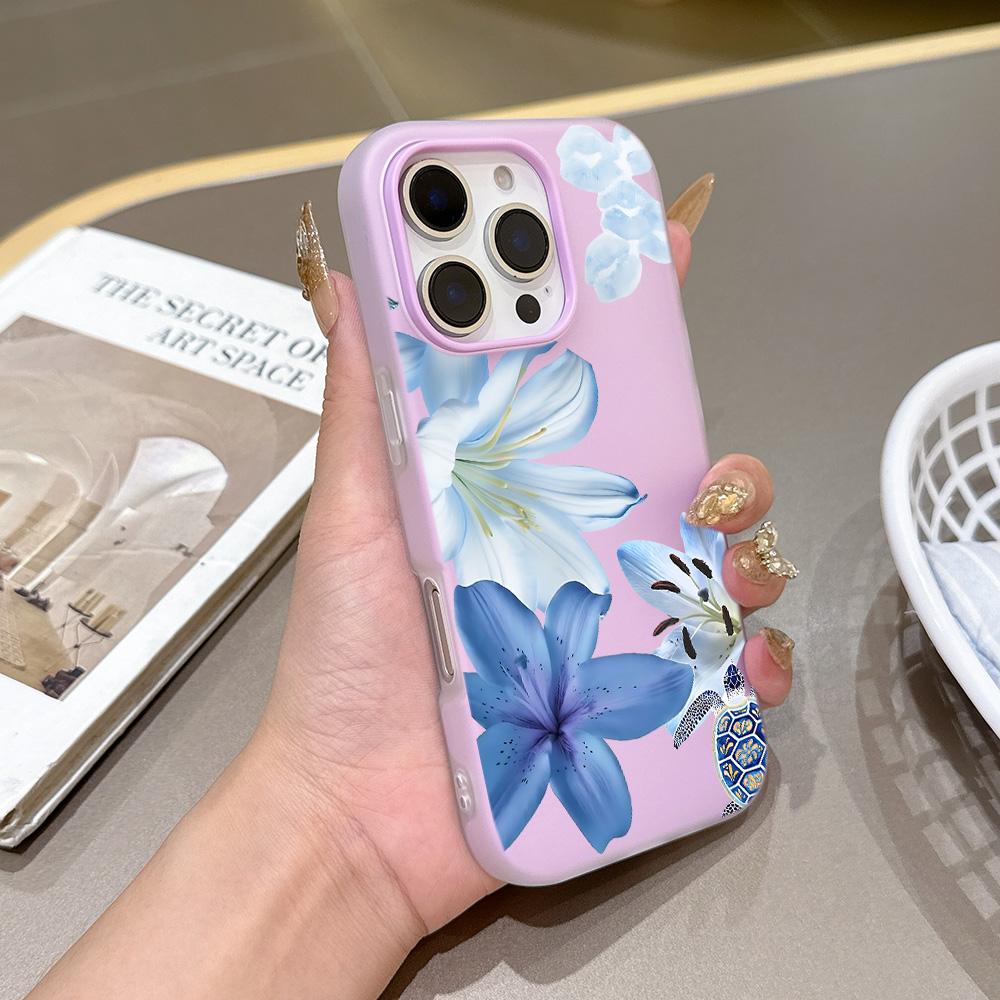 

Matte Candy 2 in 1 Phone Case for Redmi Note A5 A3 15 14 14C 13 13C 12 12C 11 A1 10 9T 9A 9 Pro 4G 5G Elegant Blue Lily Pattern Note 14 Pro 5G