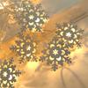 1pc Christmas LED String Lights - Colorful Snowman Snowflake Lights (Iron Battery Box) for Indoor Outdoor Holiday Decor