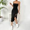 Women Summer Strap Backless package hip hig split One Piece Dress