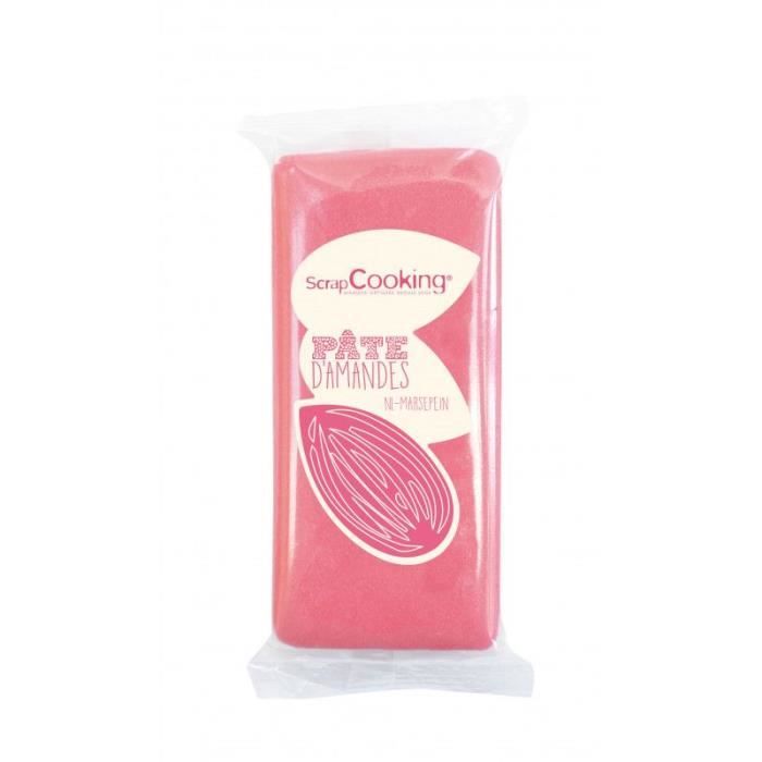 Pâte d'amande - SCRAPCOOKING - Rose - Souple et facile à manipuler - 200 g
