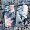 Ink Wash Painting Flower Phone Case for iPhone 15 14 Plus 13 Mini 16 14 13 12 11 Pro Max Shockproof Matte Laser Back Cover Funda