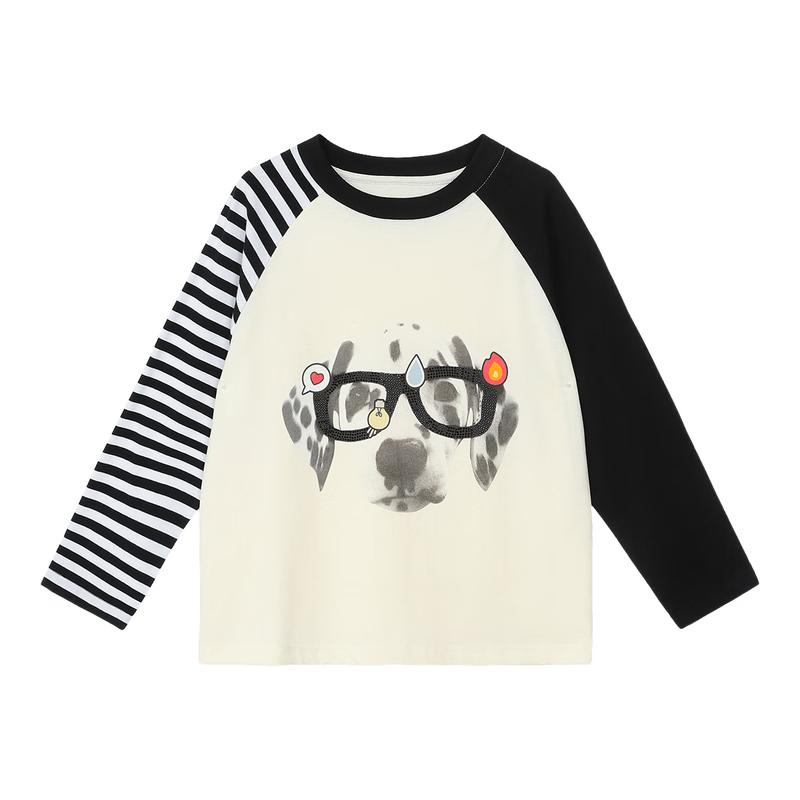 LUSON Girls Cartoon Raglan Long Sleeve T-shirt 140