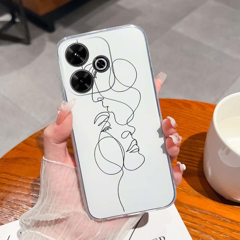Populární pouzdro s graffiti motýlem pro Xiaomi Redmi 13 13C 14C A3 Note 13 Pro K70E K60 Ultra Nový kryt Měkký silikonový Ochrana proti pádu Průhledné pouzdra na telefon pro Redmi