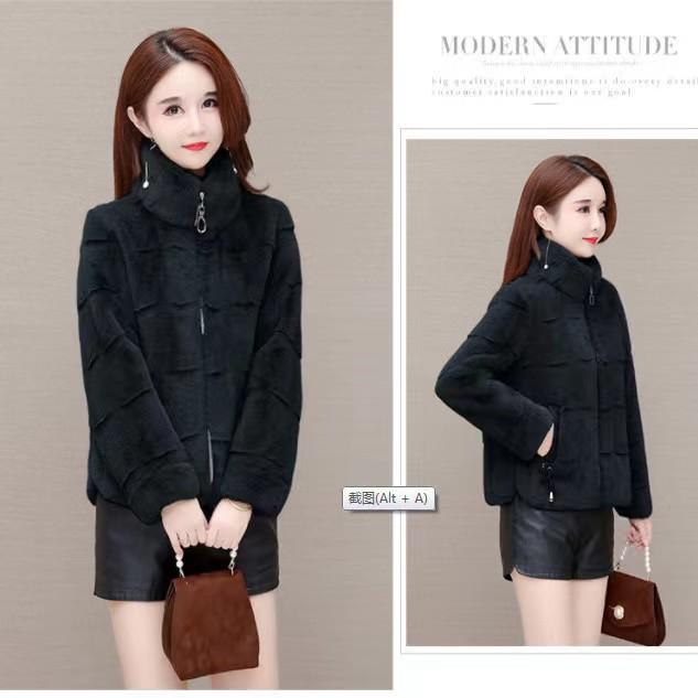 Danish mink imitation fur short coat new women's winter imitation mink velvet young stand-up collar fur top