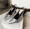 Designer High Heels Sandals Women Stiletto Summer Footwear Pointed Toe Party Ladies Shoes Fashion Buckle Strap Female Pump