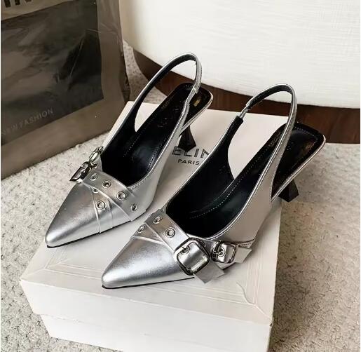 Designer High Heels Sandals Women Stiletto Summer Footwear Pointed Toe Party Ladies Shoes Fashion Buckle Strap Female Pump