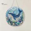 Beach Style Home Decor Coastal Faux Pearl Painting Kit, Ocean Theme Art DIY Sparkling Gemstone Crafting Sea Animal Ornament Craft Kit for Adults