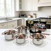 12-Piece Stainless Steel Cookware Set: Thickened Stockpot, Non-stick Frying Pan, Hot Pot, and Special Pot