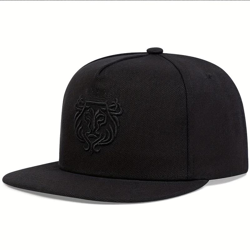 Unisex Löwenkrone Stickerei Hip-Hop Hüte Frühling Herbst Outdoor Verstellbar Lässig Baseballkappen Trucker Caps Sonnenschutzmütze black