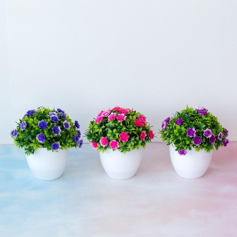 

Decorative Artificial Potted Flowers Simulation Fake Flower Bonsai Home Decor червоний