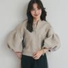 Maglione Autunno Inverno Ulzzang Coreano Donna Blu Rosa Nero Albicocca Maglia Cardigan Manica a Lanterna Lavorato a Maglia Capispalla Elegante