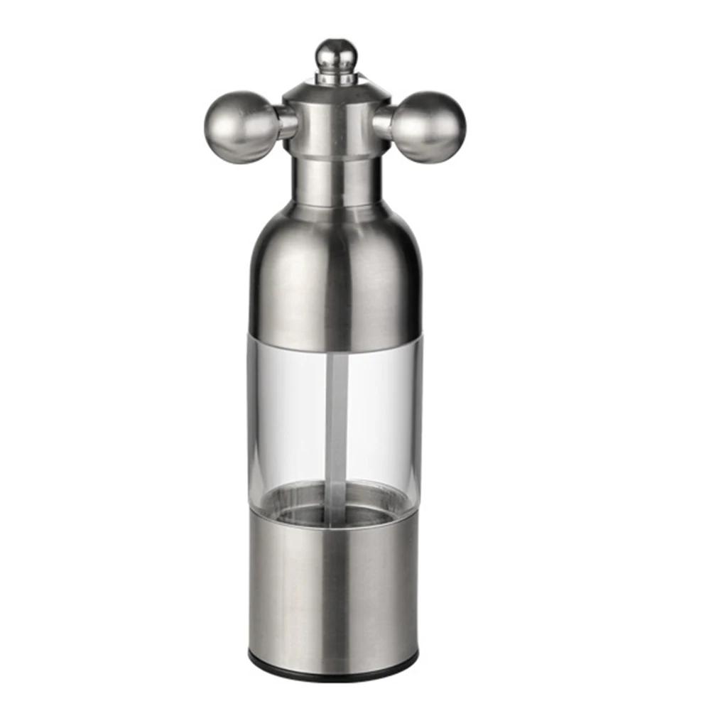 

Small Manual Grinder 304 Stainless Steel Sesame Spice Grinder Adjustable Coarseness Manual Grinding Bottle BBQ Accessories серебряный