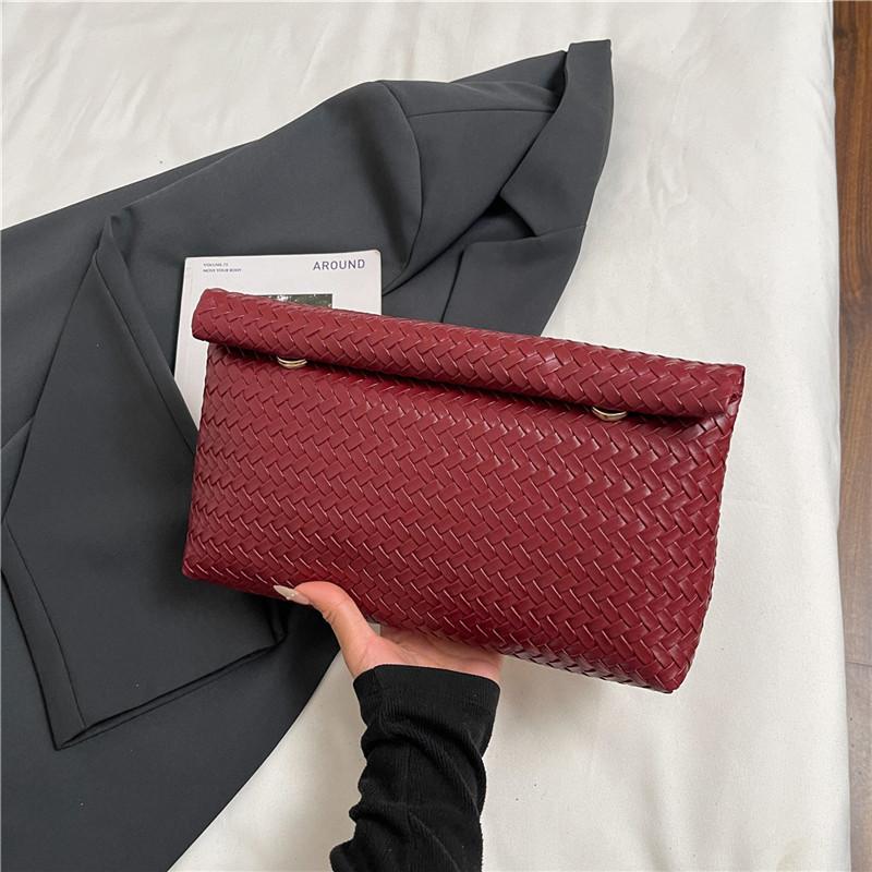 Large-capacity Temperament, Solid Color, Simple and Versatile Clutch Bag, High-end Texture, Casual Work, Commuting, Business Bag, Women