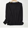Plus Size Damen-Herbsttop mit Rundhalsausschnitt - 95 % Lycra-Baumwolle, hochelastisch, lange Ärmel, warm.