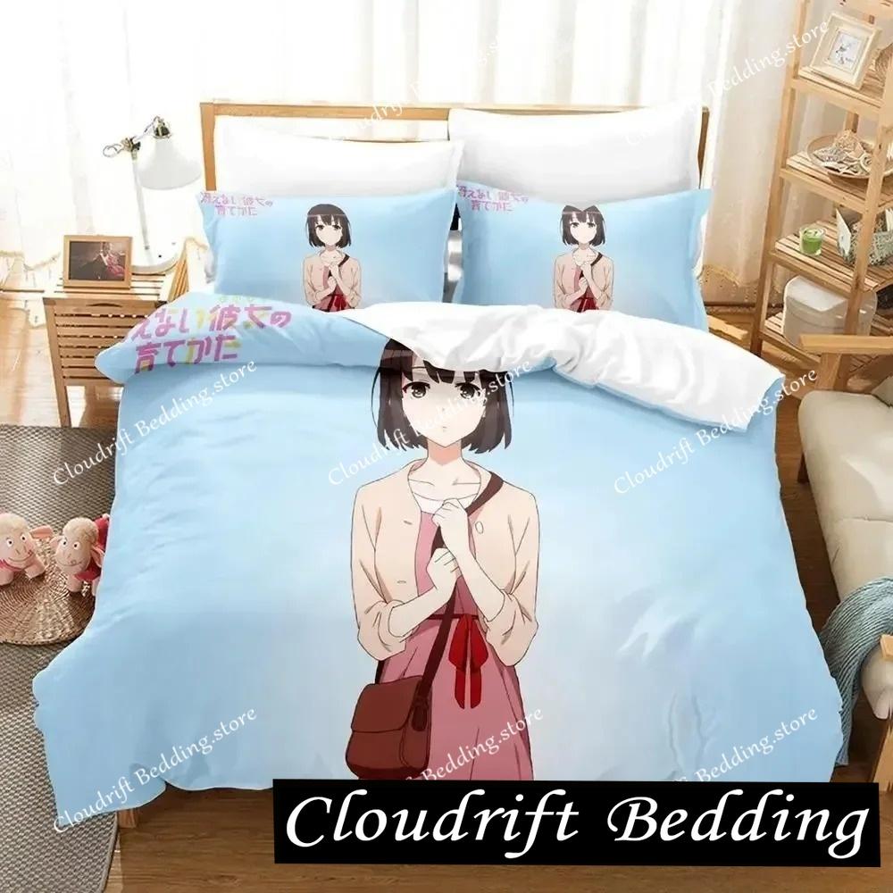 Bikini Saekano How To Raise A Boring Girlfriend Set Biancheria da Letto Cartone Animato Anime Adulto Bambino Camera da Letto Copripiumino Set