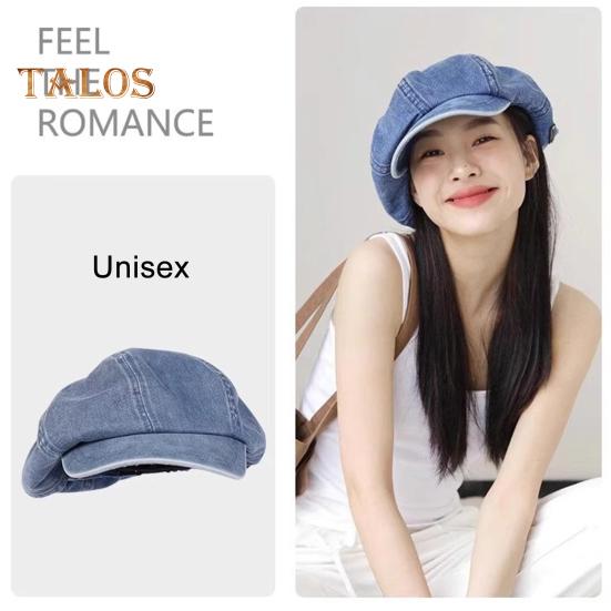 Ladies Octagonal Hat Baggy Retro Cowboy Solid Color Lightweight Long Brim Breathable Sun Protection Anti-UV Photo Prop Painter Hat Summer Beret