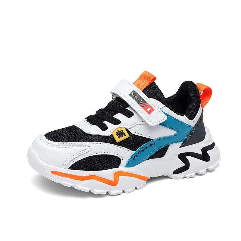 Kids Leather Surface or Double Mesh Sport Shoes Sizes 28-40 Casual Sneakers