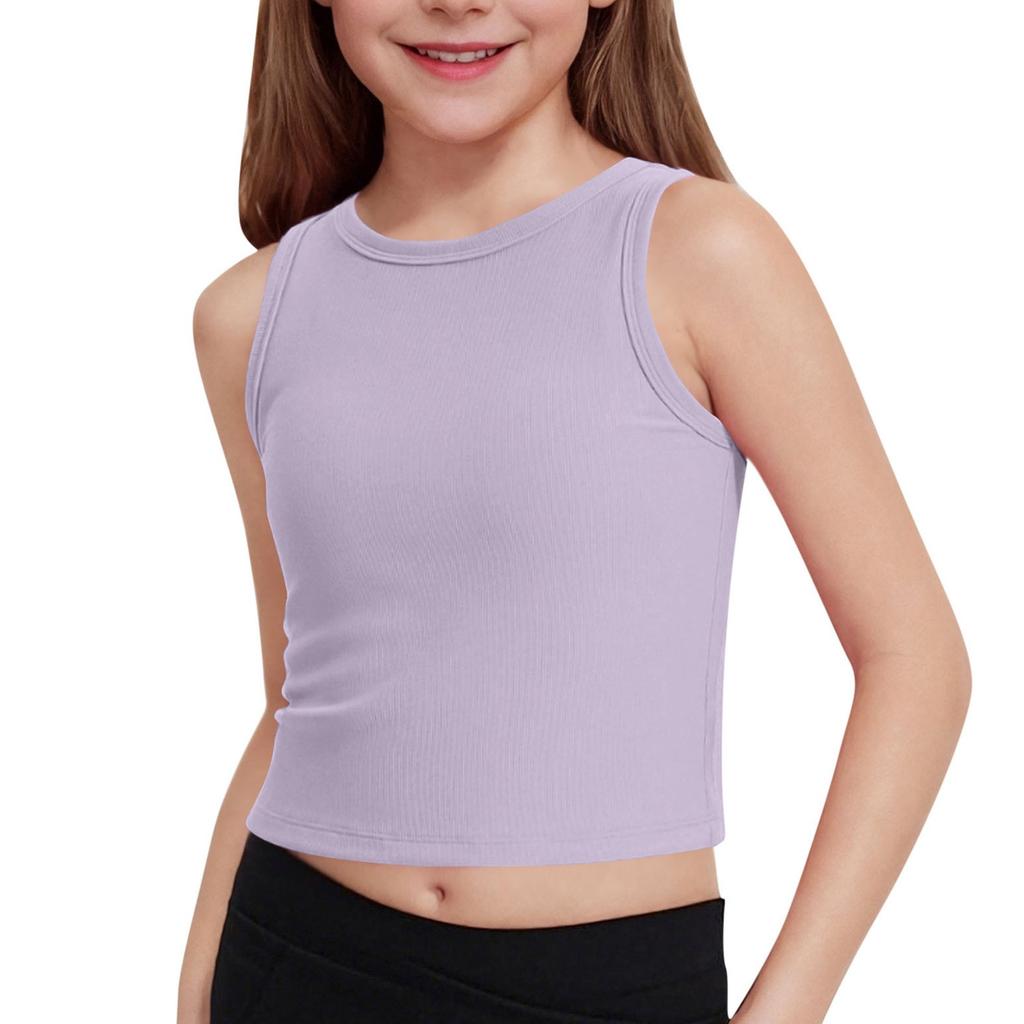 Girls' Ribbed Tank Top - Sleeveless Cotton Camisole