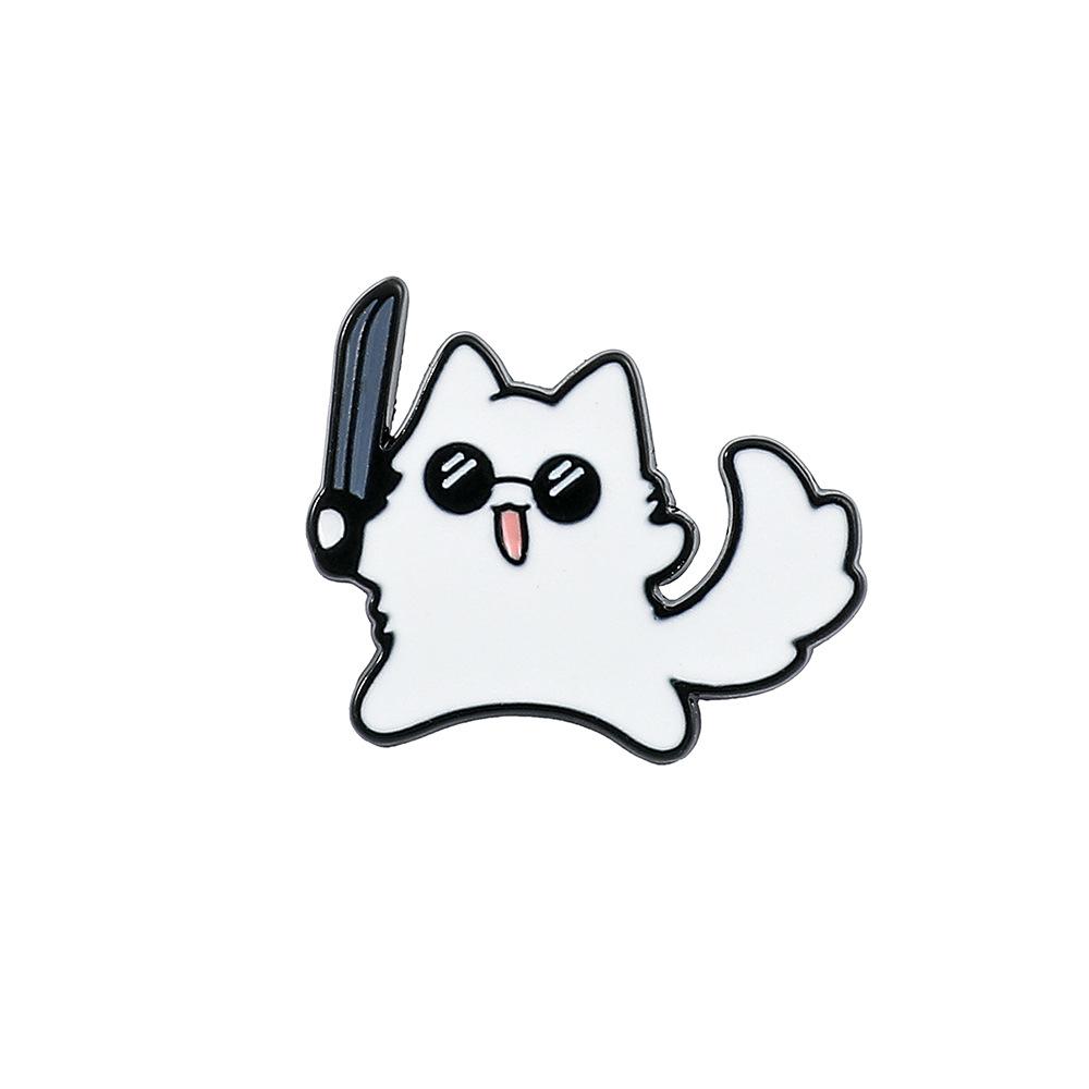 Cute creative personality small animal metal badge cat rabbit penguin frog dinosaur trick or treat goose accessories
