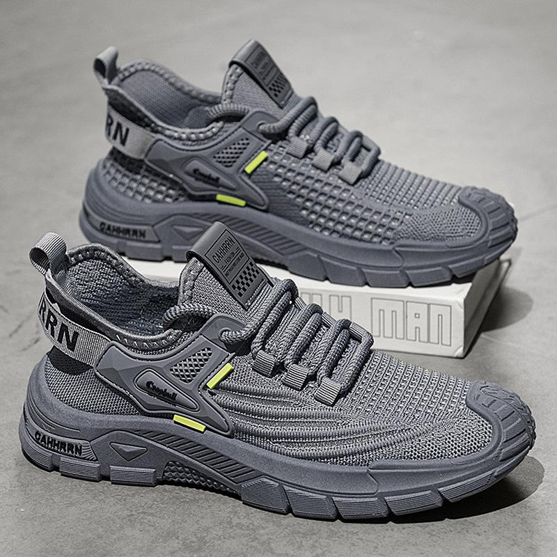 2025 New Men's Shoes Summer Breathable Fashion Mesh Fly-woven Men's Casual Lightweight Soft-soled Sports Trendy Shoes