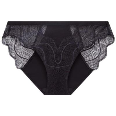 Lace Mesh Breathable Solid Color Underwear Women Underwear Black QF6950AD-UB1