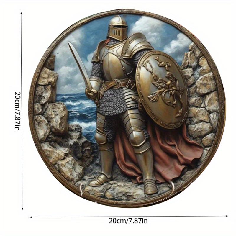 

2d Плоский 20*20см, Вінтажний Лицарська Гордість Круглий Дерев яний Настінний Декоративний Знак, Багатоцільова Декоративна Табличка для Дому, Кухні, Саду, Спальні 20x20cm