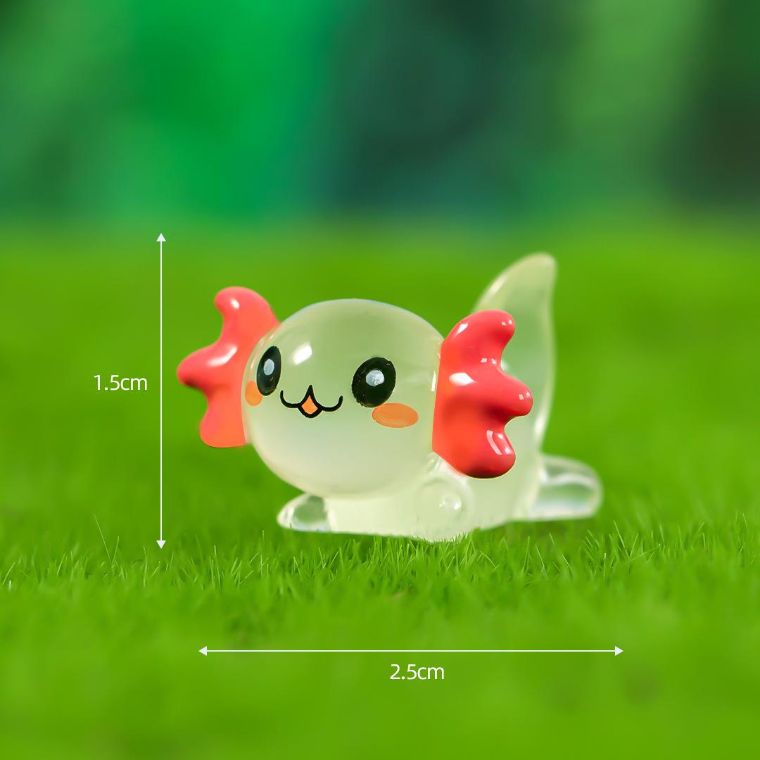 

Мініатюрні статуетки зі смоли Ambystoma Mexicanum, що світяться вночі, світлові аксолотлі, прикраса казкового саду, акваріум, декор своїми руками 2PCS