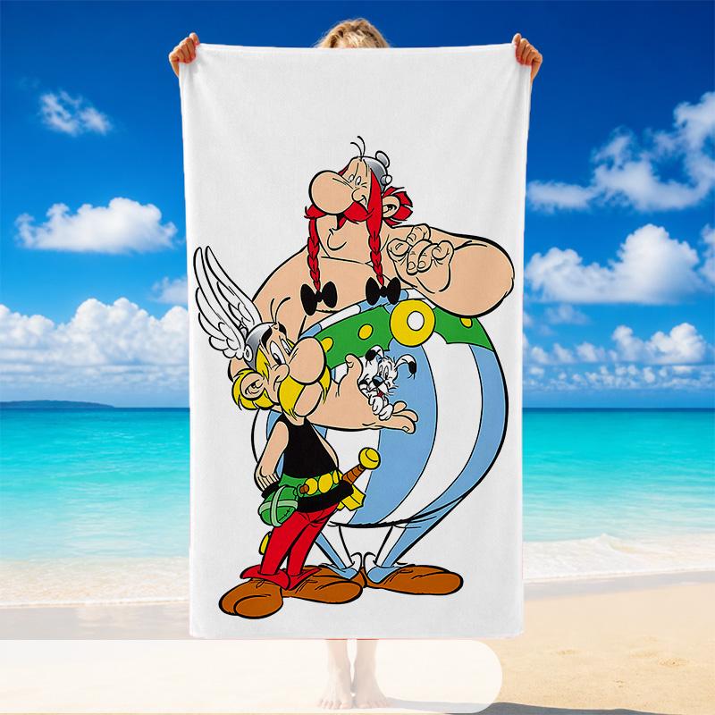 Asciugamano da Spiaggia Asciugatura Rapida Motivo Asterix e Obelix, Asciugamano Leggero Assorbente per Piscina Spiaggia Vacanze