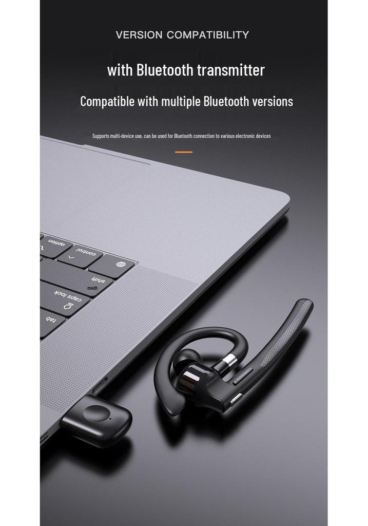 Noise-Cancelling HD Bluetooth Business Earphone - Single Ear Clip-on