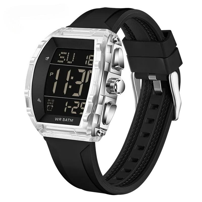 Men's Sports Electronic Watch Waterproof Countdown Calendar Night Light LED Digital Wristwatch