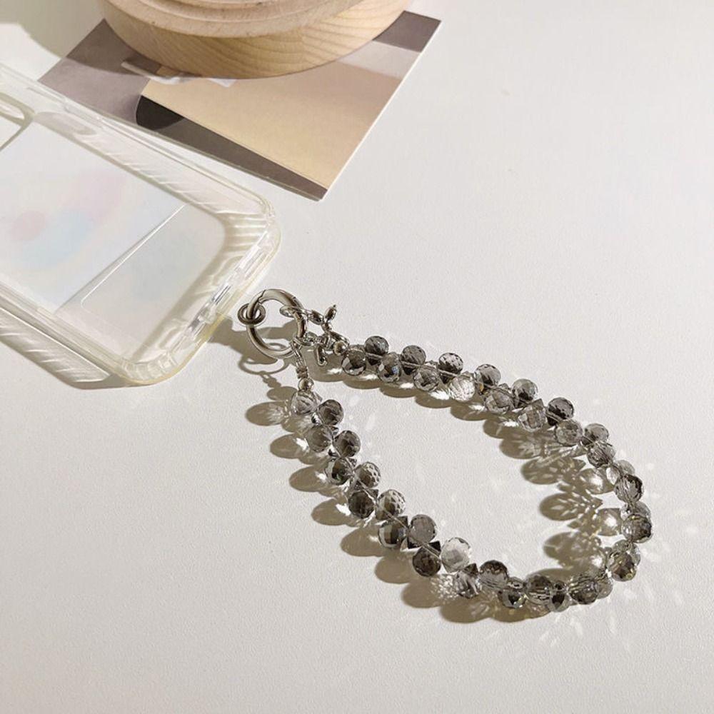 Color Rhinestone Crystal Bead Phone Strap Wrist Chain Mobile Phone Lanyard  Phone Case Accessories