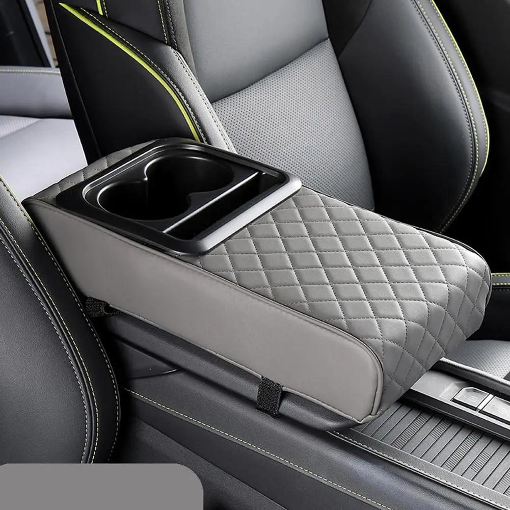 

Car Center Console Height Increasing Armrest Cushion Pad Tissue With Holder Cup Storage Height Memory Storage Box Foam O0A4 сірий колір