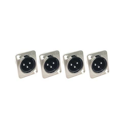 

Voluty Tek XLR Male Connector to 3-Pin XLR Panel Mount Flange Adapter (4pcs)