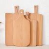 Japanese Style Beech Wood Chopping Board with Handle, Double-Sided, Hangable for Bread, Pastry Storage and Display.