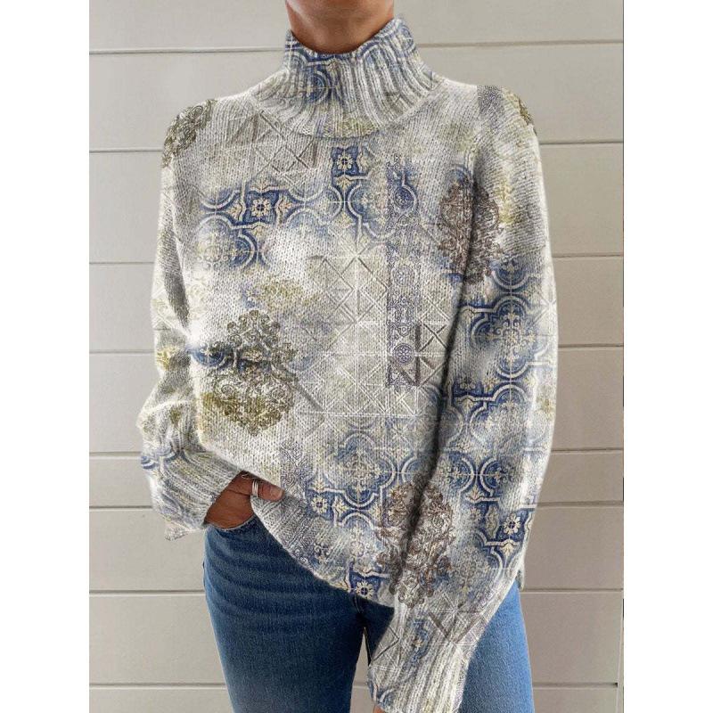 Neuer bedruckter lässiger Umhang Cardigan Pullover