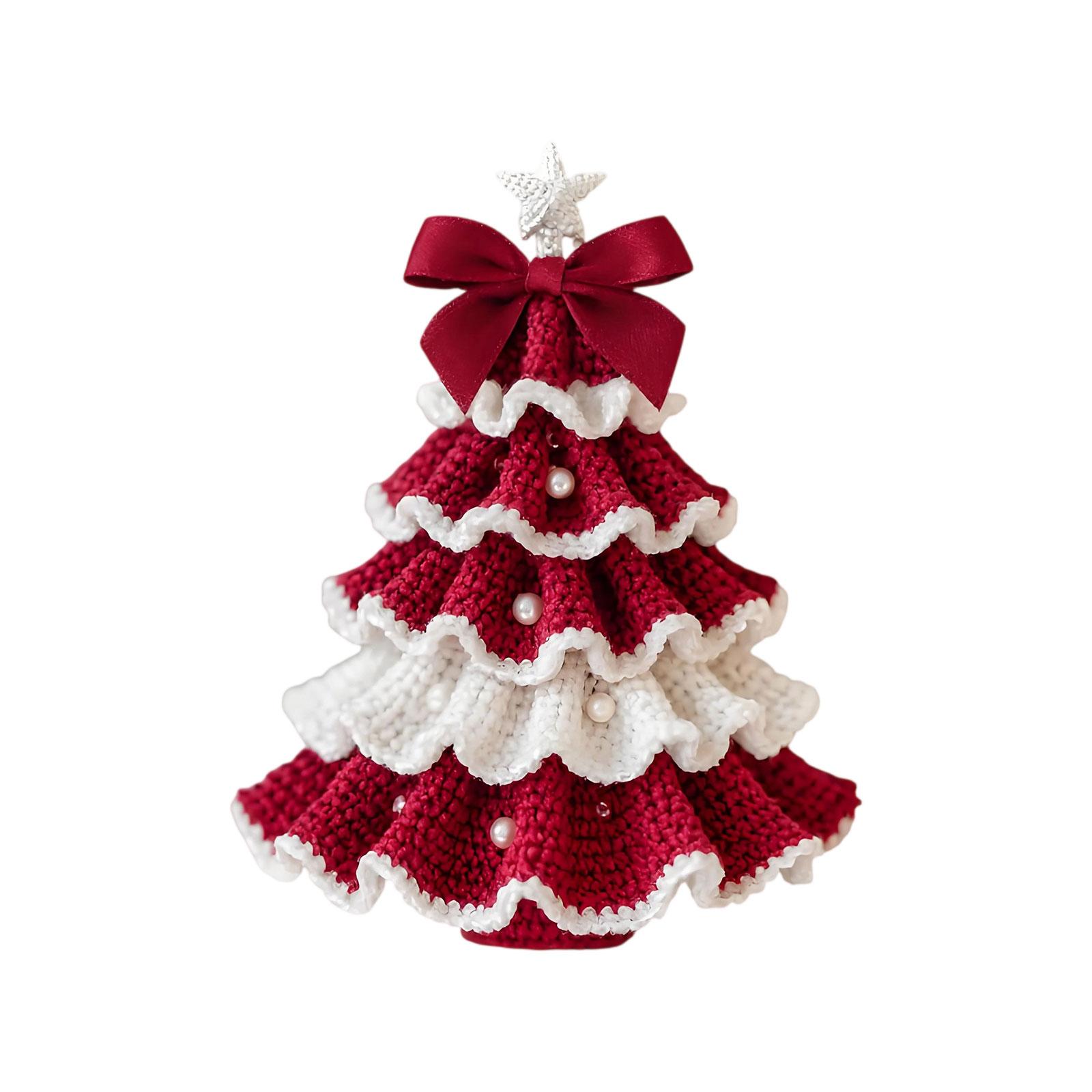 

Набор для вязания крючком рождественской елки своими руками Набор для изготовления праздничного декора ручной работы One Size белый