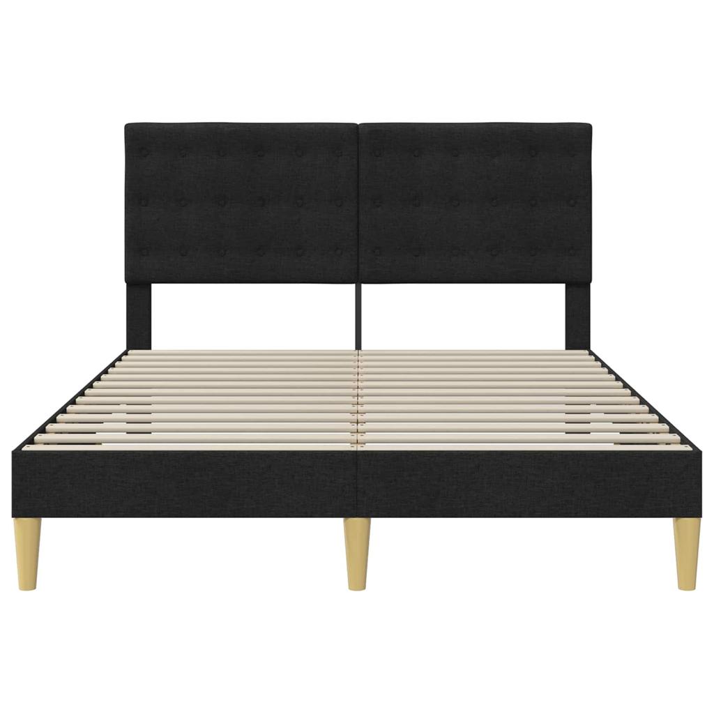 Bed Frame with Headboard Black 120 x 190 cm Fabric