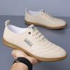 New Men's Casual Skate Shoes Stylish Soft-Sole Breathable Leather Sneakers Versatile Athletic Skate Shoes Low-Top Style Fashion